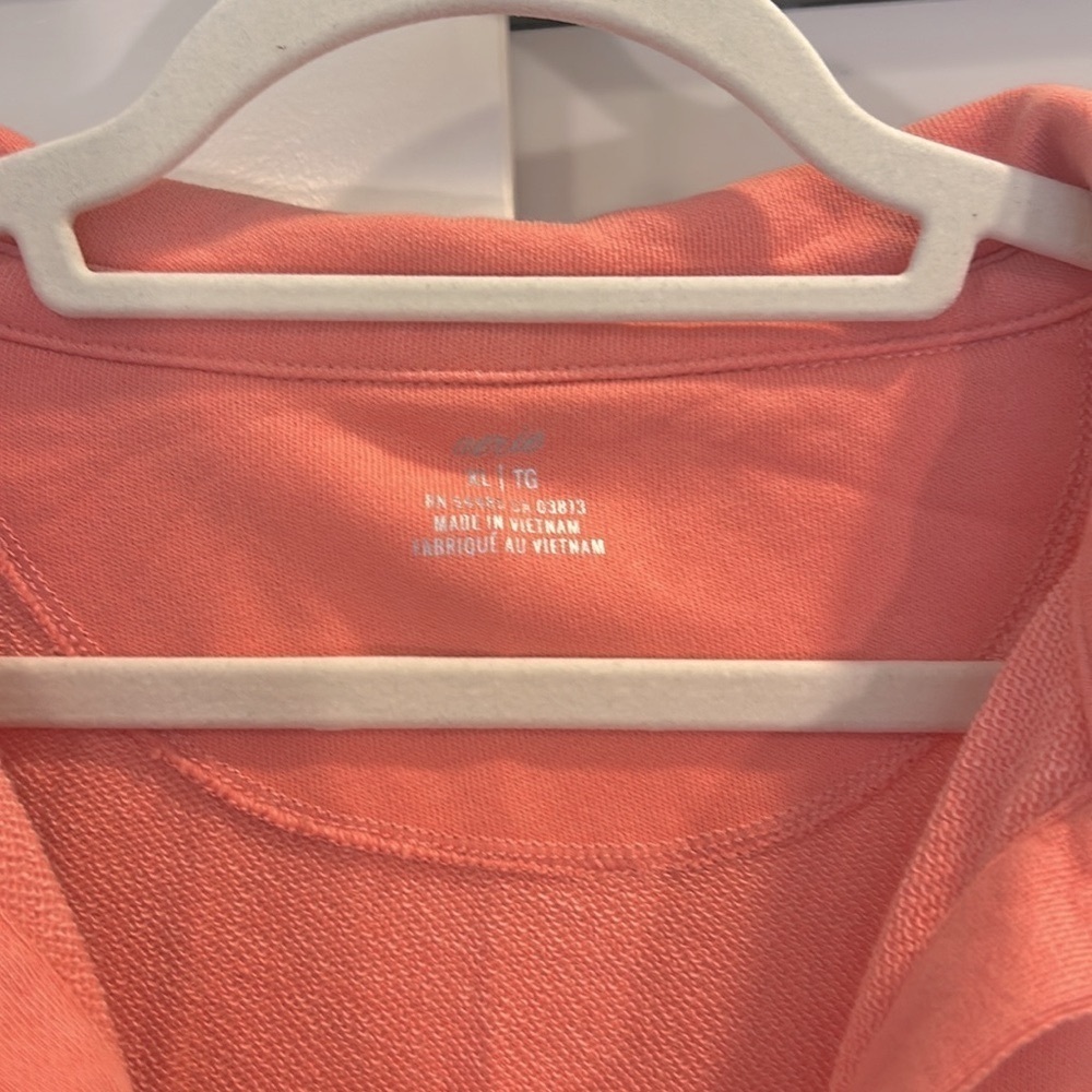 Aerie Happy Henley Everyday Oversized V Neck Collared Crew Neck Coral - Picture 3 of 7